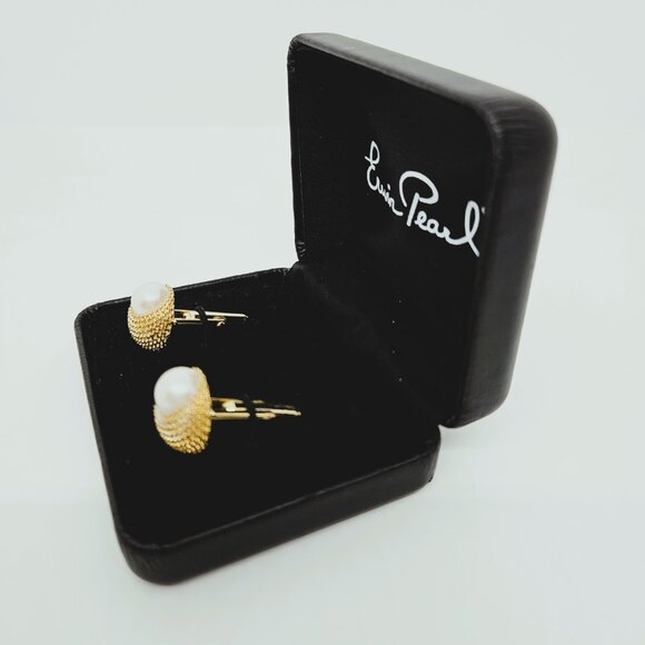 Vintage Erwin Pearl Gold Tone Pearl Cufflinks in Box - Picture 3 of 7